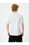4sam10020nk 000 Beyaz Erkek Polyester Jersey Kısa Kollu T-shirt