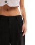 Фото #8 товара ASOS DESIGN Petite Wide leg dad trouser with linen in black