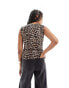 Фото #4 товара ASOS DESIGN jersey waistcoat in leopard print