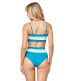 L*Space 299625 Color Block Rebel Stripe Portia Bottom Swimwear Size MD