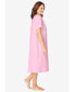 ფოტო #3 პროდუქტის Plus Size Short-Sleeve Embroidered Woven Gown