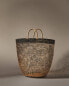 Large raffia beach tote bag