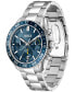 ფოტო #2 პროდუქტის Men's Runner Quartz Chrono Silver-Tone Stainless Steel Watch 44mm