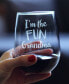 I'm The Fun Grandma Grandparent Gifts Stem Less Wine Glass, 17 oz