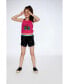 Girl Organic Cotton Tank Top With Mesh Back Fuchsia Pink - Toddler|Child