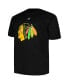 Фото #2 товара Men's Connor Bedard Black Chicago Blackhawks Big and Tall Name and Number T-shirt