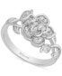 ფოტო #1 პროდუქტის Diamond Rose Belle Ring (1/4 ct. t.w.) in Sterling Silver