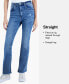 Фото #11 товара Women's Embellished-Chain Straight-Leg Denim Jeans