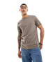 ASOS DESIGN t-shirt in brown with scenic back print