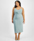 ფოტო #1 პროდუქტის Trendy Plus Size Sleeveless Twist-Front Midi Dress, Created for Macy's
