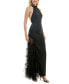 ფოტო #3 პროდუქტის Women's Lace-Trim Halter Gown