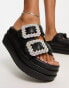 Фото #4 товара Public Desire Lozzy embellished flatforms in black pu