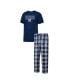 ფოტო #1 პროდუქტის Men's Navy, Gray New York Yankees Badge T-shirt and Pants Sleep Set