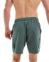 ASOS DESIGN swim shorts in mid length with cargo pockets in khaki Зеленый, S - W32 - фото #2