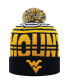 ფოტო #1 პროდუქტის Men's Navy and Gold West Virginia Mountaineers Colossal Cuffed Knit Hat with Pom