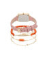 Women's Analog Blush Polyurethane Leather Strap Watch 22mm 4 Pieces Bracelet Gift Set