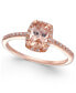 ფოტო #1 პროდუქტის Morganite (3/4 ct. t.w.) and Diamond (1/10 ct. t.w.) Ring in 14k Rose Gold