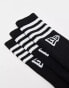 New Era 3 pack stripe socks in black