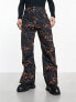 Фото #4 товара Threadbare ski trousers co-ord in black & orange print