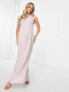 Фото #3 товара TFNC Maternity pleat waistband maxi dress in mink pink