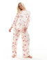 Фото #2 товара ASOS DESIGN Maternity bow and fruit long sleeve top & trouser pyjama set in pink