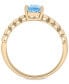 ფოტო #3 პროდუქტის Blue Topaz (7/8 ct. t.w.) & Diamond (1/10 ct. t.w.) Ring in 14k Gold-Plated Sterling Silver