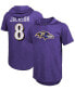 Фото #1 товара Men's Lamar Jackson Purple Baltimore Ravens Player Name Number Tri-Blend Hoodie T-shirt