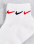 Nike Training Cushioned Everyday Triple Swoosh socks in white