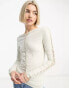 Фото #1 товара Weekday Braid cut out long sleeve top in off-white