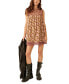 Фото #1 товара Women's Shea Printed Smocked-Yoke Lace-Hem Dress