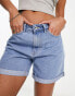 Фото #4 товара ONLY Vega roll hem denim short in light blue