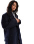 Фото #4 товара Stradivarius STR longline tailored coat in navy