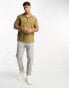 Ben Sherman short sleeve stripe shirt in khaki