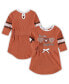 ფოტო #1 პროდუქტის Toddler Girls Heathered Texas Orange Texas Longhorns Poppin Sleeve Stripe Dress