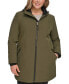 Фото #1 товара Womens Plus Size Hooded Faux-Fur-Lined Anorak Raincoat, Created for Macys