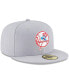 Фото #3 товара Men's Gray New York Yankees Cooperstown Collection Wool 59FIFTY Fitted Hat