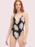 Kate Spade New York 266587 Women's V-Neck One-Piece Swimsuit Size Large