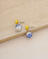 ფოტო #2 პროდუქტის Blue and Yellow Ceramic Bead Drop Earrings