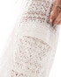 Hollister lace cover up cargo trouser in white