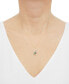 ფოტო #2 პროდუქტის Sapphire (7/8 ct. t.w.) & Diamond (1/10 ct. t.w.) Pear Halo 18" Pendant Necklace in 14k Gold (Also in Emerald)