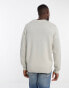 ASOS DESIGN midweight cotton jumper in light grey Серый, 2XS - Chest 34 - фото #4