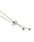 ფოტო #2 პროდუქტის Golden Rays Gold Plated Silver Turquoise Gemstone Diamond Half Sun Lariat Necklace