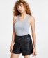 Фото #3 товара Women's Sleeveless Metallic Tank Top, Created for Macy's