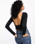 Фото #1 товара ASOS DESIGN open back long sleeve top in black