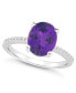 Women's Amethyst (2-1/2 ct.t.w.) and Diamond (1/10 ct.t.w.) Ring in Sterling Silver