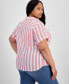 Plus Size Cotton Dobby Stripe Camp Shirt