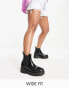 ASOS DESIGN Wide Fit Gadget chunky chelsea rain boots in pink