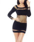 Women's Lexy One Piece Lingerie Netted Mini Dress with Non Sheer Panels