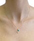 Фото #2 товара Anzie diamond Accent & Sleeping Beauty Turquoise Hamsa Hand Two Charm Pendant Necklace in 14k Gold, 16" + 1" extender