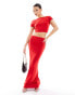 Фото #1 товара Kaiia slinky column maxi skirt co-ord in red